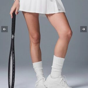 Alo Varsity Tennis White Tennis Skirt